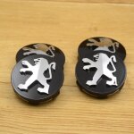 4 x logo 60mm noir peugeot centre de roue cache moyeu jantes embl�me pour peugeot 206 207 301 307 308 ...