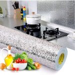 40 � 300 cm - papier peint adh�sif r�sistant � lhuile pour cuisine - film aluminium autocollant r�sistant ...