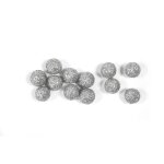 40 boules de d�coration paillet�es argent 12 mm - argent