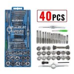 40 pcs kit de taraudage en acier au carbone coffret tarauds et filires m3 - m12