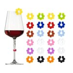 40 pièces marque verres colorés marqueurs de verre à vin en silicone réutilisable champagne verre à cocktail ... 40 pièces marque verres colorés marqueurs de verre à vin en silicone réutilisable champagne verre à cocktail ...
