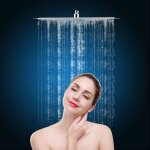 40 x 40cm 16 pouces pommeau de douche carré chromé en acier inoxydable tête de douche rotative ultra ... 40 x 40cm 16 pouces pommeau de douche carré chromé en acier inoxydable tête de douche rotative ultra ...