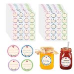 400 �tiquettes autocollantes rondes �38mm 4 couleurs - amovibles - bocaux / confiture / �pices / cadeau ...