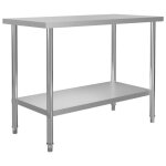 4085{promo} neuf table de travail de plan de travail cuisine - unique & moderne - 120x60x85cm acier ...