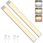 40cm led lampe de placard avec dtecteur de mouvement 2500mah rechargeable usb 3 couleurs dimmable clairage ...