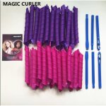40pcs bigoudis manuels rouleau de cheveux magique en plastique avec outils de coiffage pour femme 55cm ...