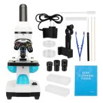 40x - 2000x microscope kit with led lights higher magnification 45 tilted science kit for kids&students ...