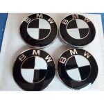 40x logo jante bmw noir blanc 68mm cache moyeu centre de roue emblme