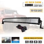 42 pouces 540w barre de led courbé triple rangée 7d offroad phare rampe de travail light bar suv quad ... 42 pouces 540w barre de led courbé triple rangée 7d offroad phare rampe de travail light bar suv quad ...