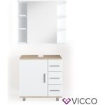 Ensemble de meubles de salle de bain ilias 2 parties sonoma blanc vicco