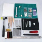 44pcs outils cuir maroquinerie kit couture bricolage d?artisanat pour piquer marquer travailler coudre ... 44pcs outils cuir maroquinerie kit couture bricolage d?artisanat pour piquer marquer travailler coudre ...