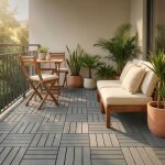 44x dalles de terrasse composite 30x30 cm - gris caillebotis ext�rieur pour balcon et jardin (4m�) tapis ...