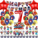 45 pi�ces bral strs decoration anniversaire 7 ans enfants set ballon deco de f�te danniversaire pour ...