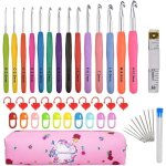 45pcs crochet tricot kit pour debutant tricot - set aiguille crochet de tricot aluminium ergonomique ...