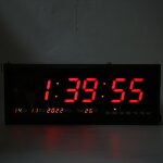 48 cm horloge murale numrique de grande led avec calendrier horaire temprature led montre de mur - ...