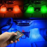 48 lampe led voiture interieur eclairage lumiere ruban dcoration atmosphre 8 couleurs