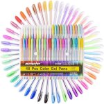 48 pcs stylos  gel mtallique paillettes non pastel parfait pour pour peinture dcriture et livres ...