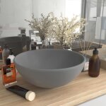 486&{home} lave - mains belle finition vasque  poser lavabo rond de luxe de salle gris clair mat 325x14cm ...