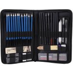 48pcs crayons professionnel croquis dessin crayons kit sac de transport art peinture outil ensemble - ...