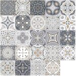 Autocollants de carrelage - amoune - 48pcs - gris - 15x15cm - impermables
