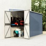 (49742) abri de jardin mural gris 118x288x178 cm acier galvanisé - armoire jardin design contemporain ... (49742) abri de jardin mural gris 118x288x178 cm acier galvanisé - armoire jardin design contemporain ...