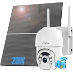 4g lte cam�ra surveillance solaire avec carte sim 20w panneau solaire?enregistrement continu 24 / 7?20000mah ...