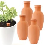 4globes darrosage en argile avec couvercle. syst�me dauto - irrigation en terre cuite pour plantes. arrosage ...