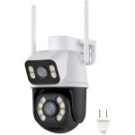 4k 8mp wifi camra de surveillance infrarouge vision nocturne double objectif extrieur wifi moniteur ...