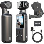 4k camera pieton cam�ra portable / vlogging / pov / corporelle avec objectif rotatif 270� pocket body ...