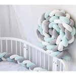 4m bb tour de lit coussin serpent coussin tress pare - chocs velours protection bb blanc + gris ...