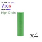 4pcs accu sony 18650 vtc6 - 3000 mah inr 3. 7v rechargeable li - ion batteries 4pcs accu sony 18650 vtc6 - 3000 mah inr 3. 7v rechargeable li - ion batteries