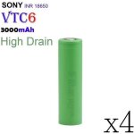 4pcs accu sony 18650 vtc6 - 3000 mah inr 3. 7v rechargeable li - ion batteries 4pcs accu sony 18650 vtc6 - 3000 mah inr 3. 7v rechargeable li - ion batteries