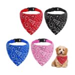 Lot de 4 bandanas pour chiens - ajustable collier foulard triangle pour chiot petit chien chat - noir ...