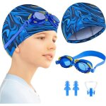 4pcs bonnets de bain pour enfants kit - aqsacokiya - gar�ons et filles de 5 � 12 ans - lunettes de natation ...