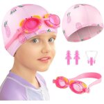 4pcs bonnets de bain pour enfants kit - aqsacokiya - garons et filles de 5  12 ans - lunettes de natation ...