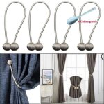 4pcs embrasses  rideaux embrasse rideau aimante tressage magntiques rideaux boucle (gris ) h01e5