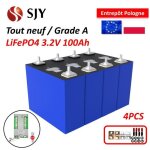 4pcs lifepo4 batterie 100ah 3. 2v 100ah avec bms
