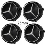 4pcs logo 75mm noir origine haute centre de roue jante cache moyeu emblme pour mercedes benz