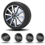 4pcs logo audi 69mm centre de roue cache moyeu jante emblme noir jantes insigne