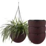 Pot de fleur suspendu - auto - irrigation - café - marron - 21 cm Pot de fleur suspendu - auto - irrigation - café - marron - 21 cm