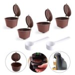 4pcs r�utilisables filtres capsules de caf� expresso avec 2 cuill�res pour dolce gusto nescafe marron ...