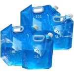 4pcs sac deau pliable eaubidon pliables et portables 5l / 10l poche sac � eau pour camping randonn�e ...