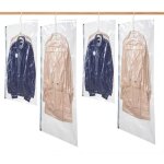 4pcs sacs de rangement sous vide suspendus pour vtements (135x70cm et 105x70cm) housse sous vide pour ...