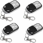 4pcs tlcommande universelle pour porte de garage / portail alarme 433 mhz argent