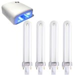 4pcs tube de lampe de 9w uv ampoules de rechange pour s�choir � ongles blanc