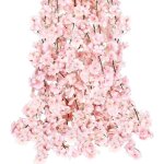4pcs vignes de fleurs de cerisier artificielles fleurs artificielles  suspendre guirlande de fleurs ...