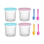 4pices tasses de pintes de crme glace pour pot de stockage de remplacements de sorbetire de la srie ...