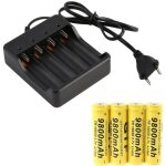 Chargeur de piles - sahahhj 019 - 4x 18650 3. 7v 9800mah - jaune - noir - ext�rieur