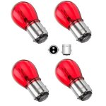 4x ampoule 12v 21 / 5w bay15d rouge double filament feu stop arri�re position auto moto scooter voiture ...