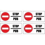 4x autocollant sticker boite aux lettres stop pub publicite